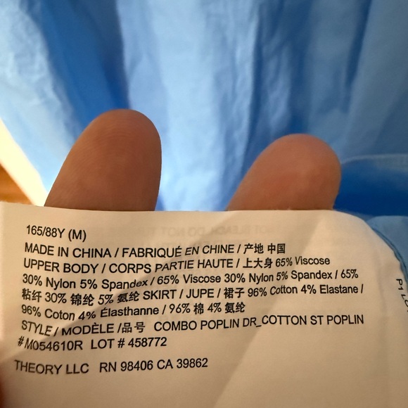 Theory mixed media combo poplin dress - M - Picture 5 of 6